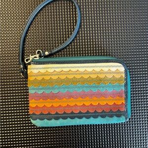 Fossil Multicolor Scallop Leather Wristlet